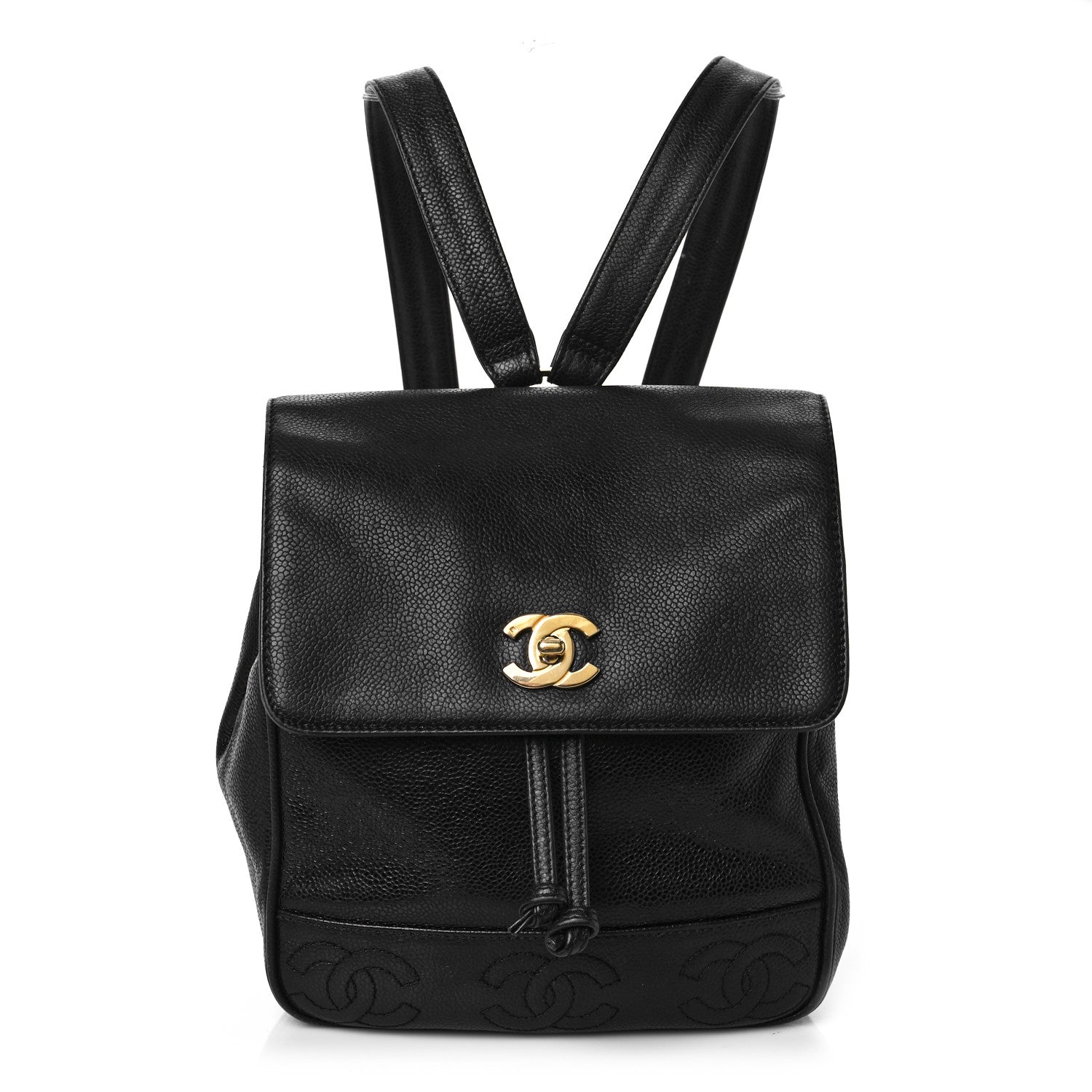 Chanel Caviar CC Backpack Black 1 of 9