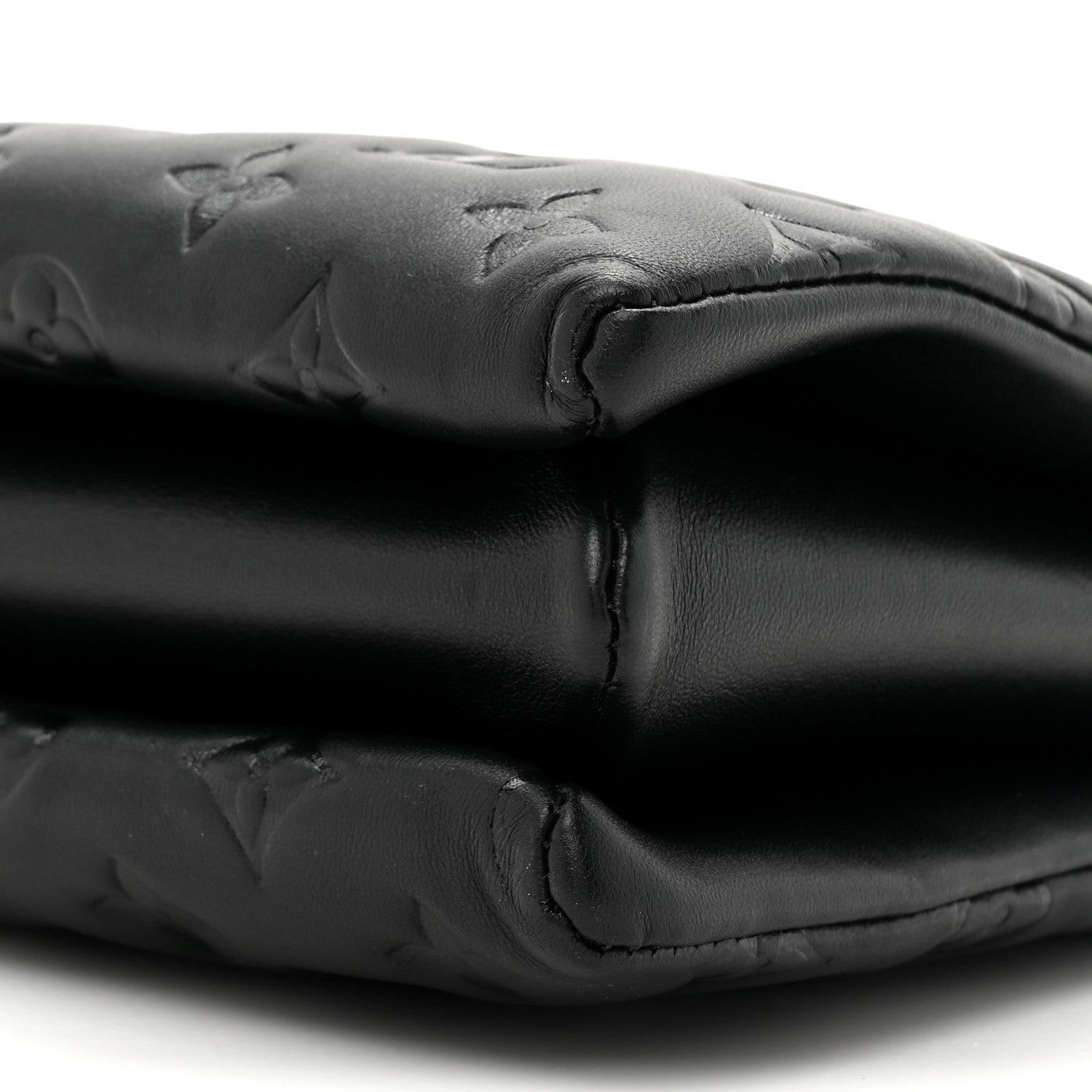 Louis Vuitton Lambskin Embossed Monogram Coussin PM Black 10 of 11