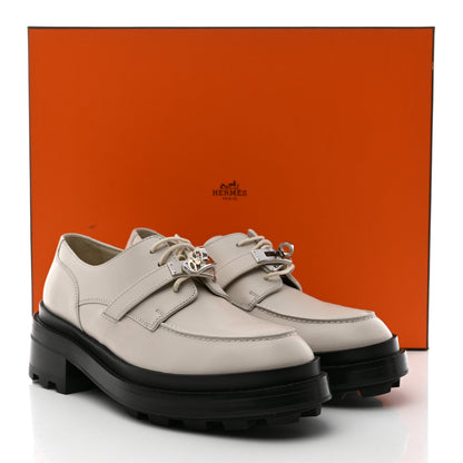 Hermes Glossed Calfskin First Derby 37 Beige Glaise 9 of 9