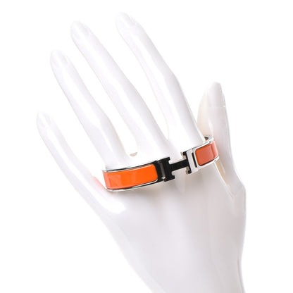 Hermes Enamel Narrow Clic Clac H Bracelet PM Orange 2 of 5