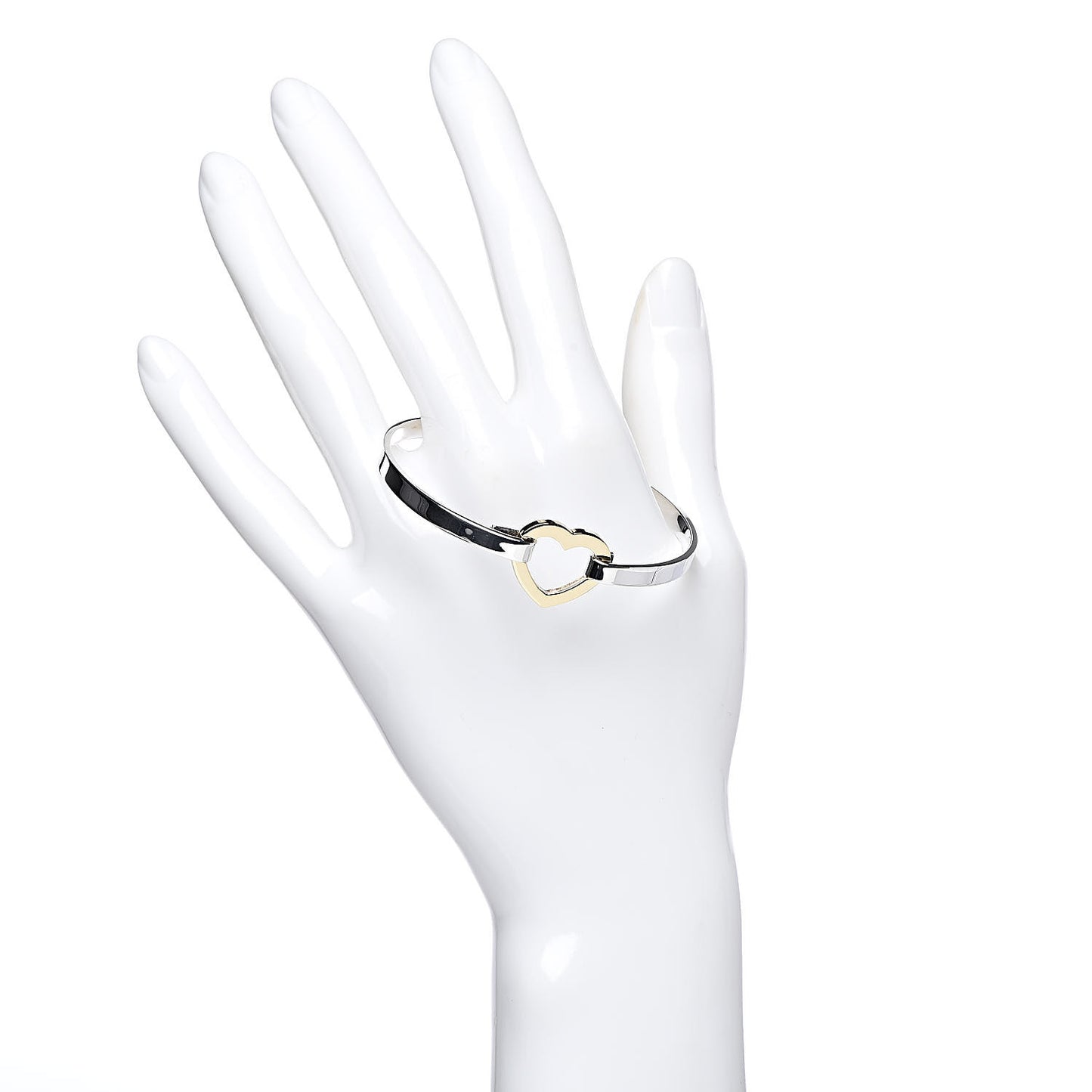 Sterling Silver 18K Yellow Gold Heart Buckle Bracelet