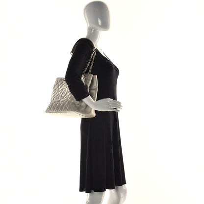 Chanel Metallic Caviar Quilted Grand Shopping Tote GST Pearl 2 of 15