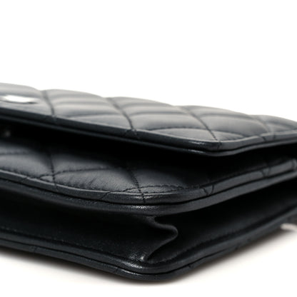 Chanel Pearly Lambskin Quilted Wallet On Chain WOC So Black 11 of 12