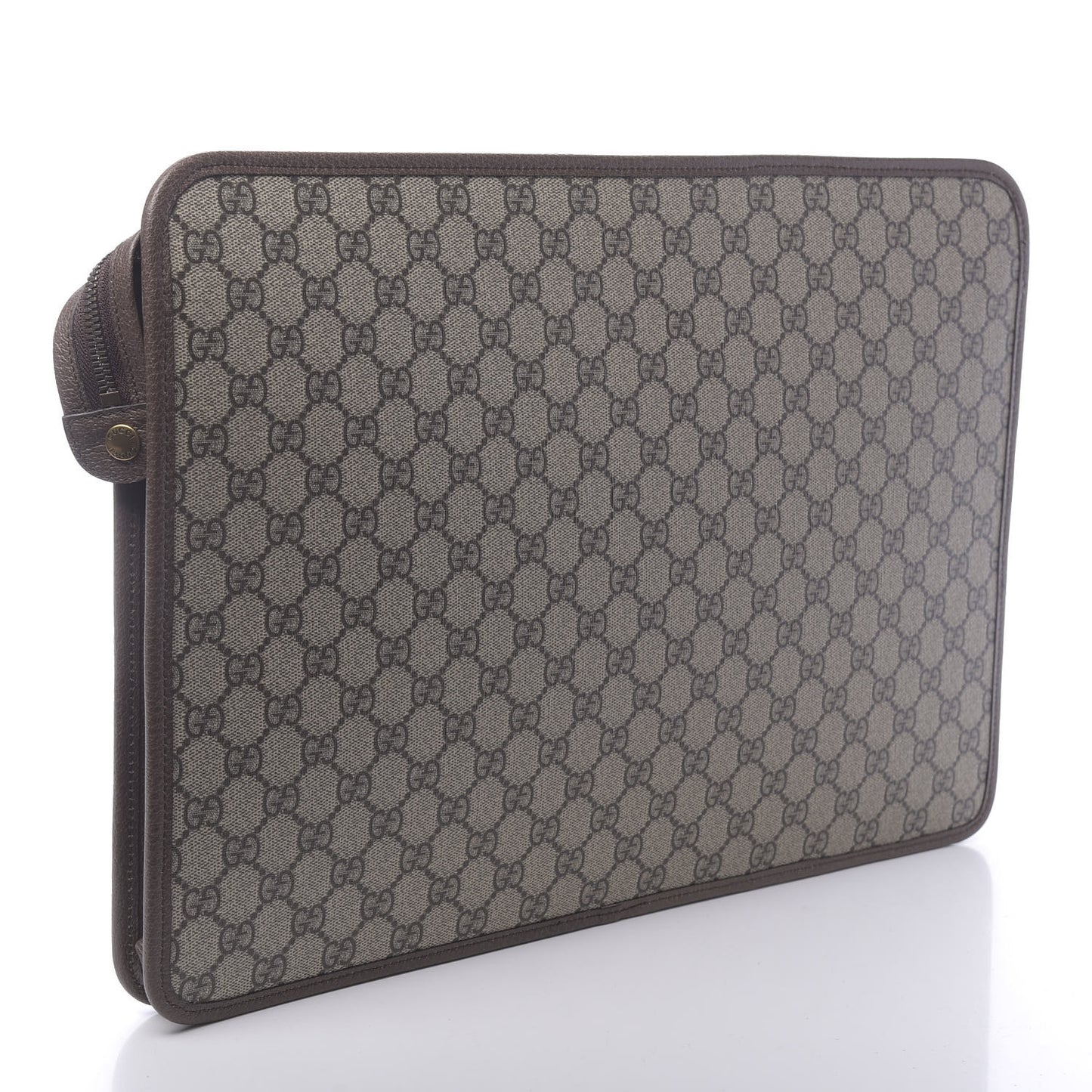 GG Supreme Monogram Textured Calfskin Web Ophidia Documents Holder Beige Ebony New Acero