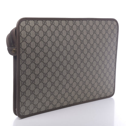 Gucci GG Supreme Monogram Textured Calfskin Web Ophidia Documents Holder Beige Ebony New Acero 3 of 10