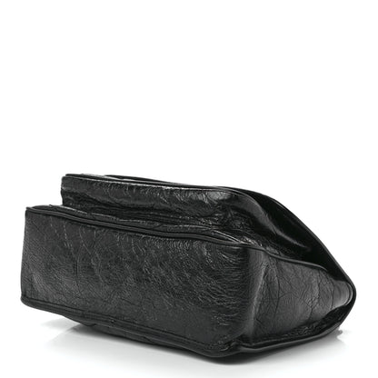 Saint Laurent Crinkled Calfskin Matelasse Monogram Medium Niki Chain Satchel Black 11 of 14