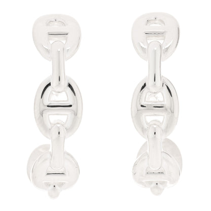 Hermes Sterling Silver Chaine D'Ancre Enchainee Climber Earrings 1 of 4