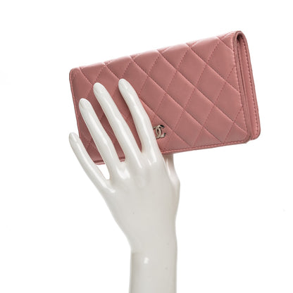 Chanel Lambskin Quilted Yen Wallet Pink 2 of 11