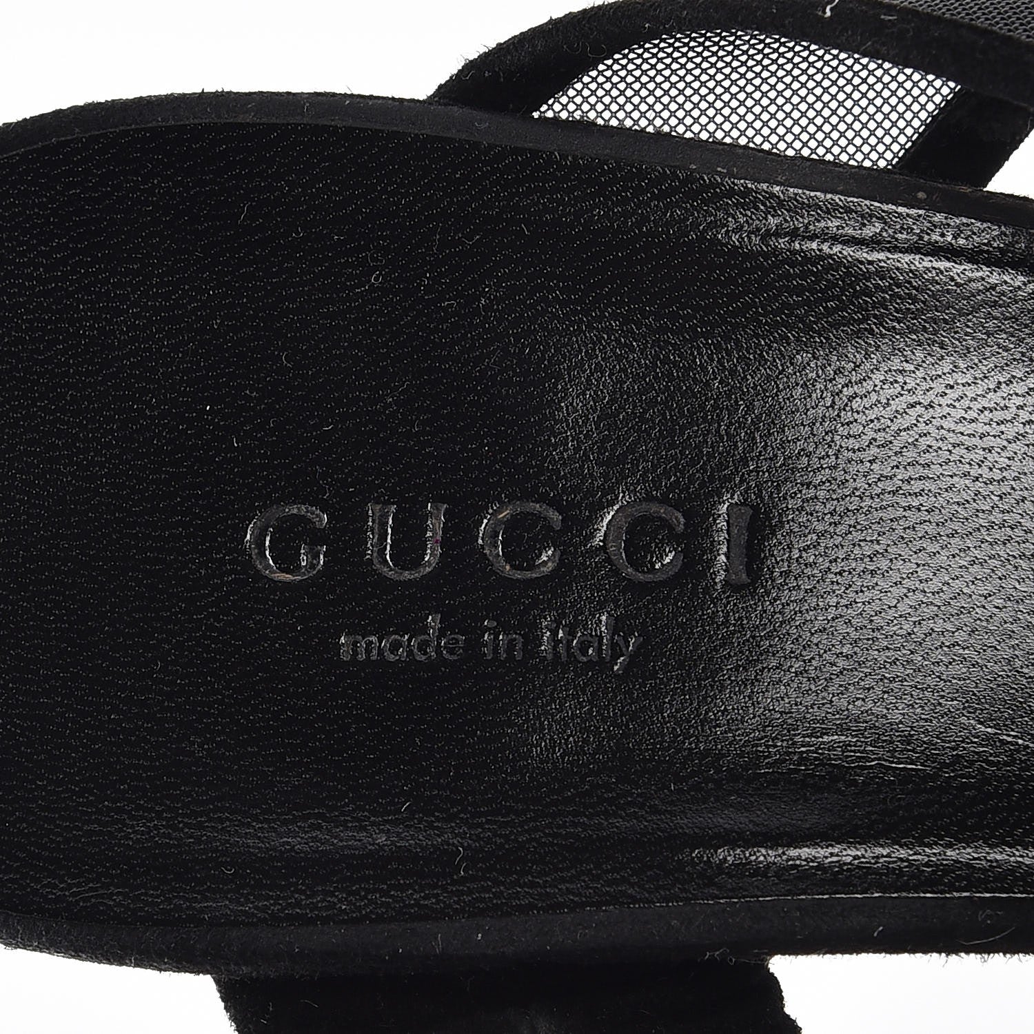 Gucci Kid Scamosciato Mesh Bette Sandals 38 Black 9 of 9