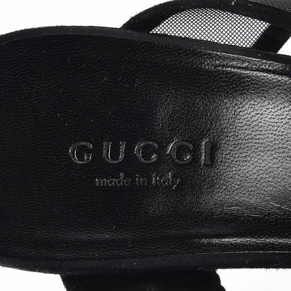 Gucci Kid Scamosciato Mesh Bette Sandals 38 Black 9 of 9