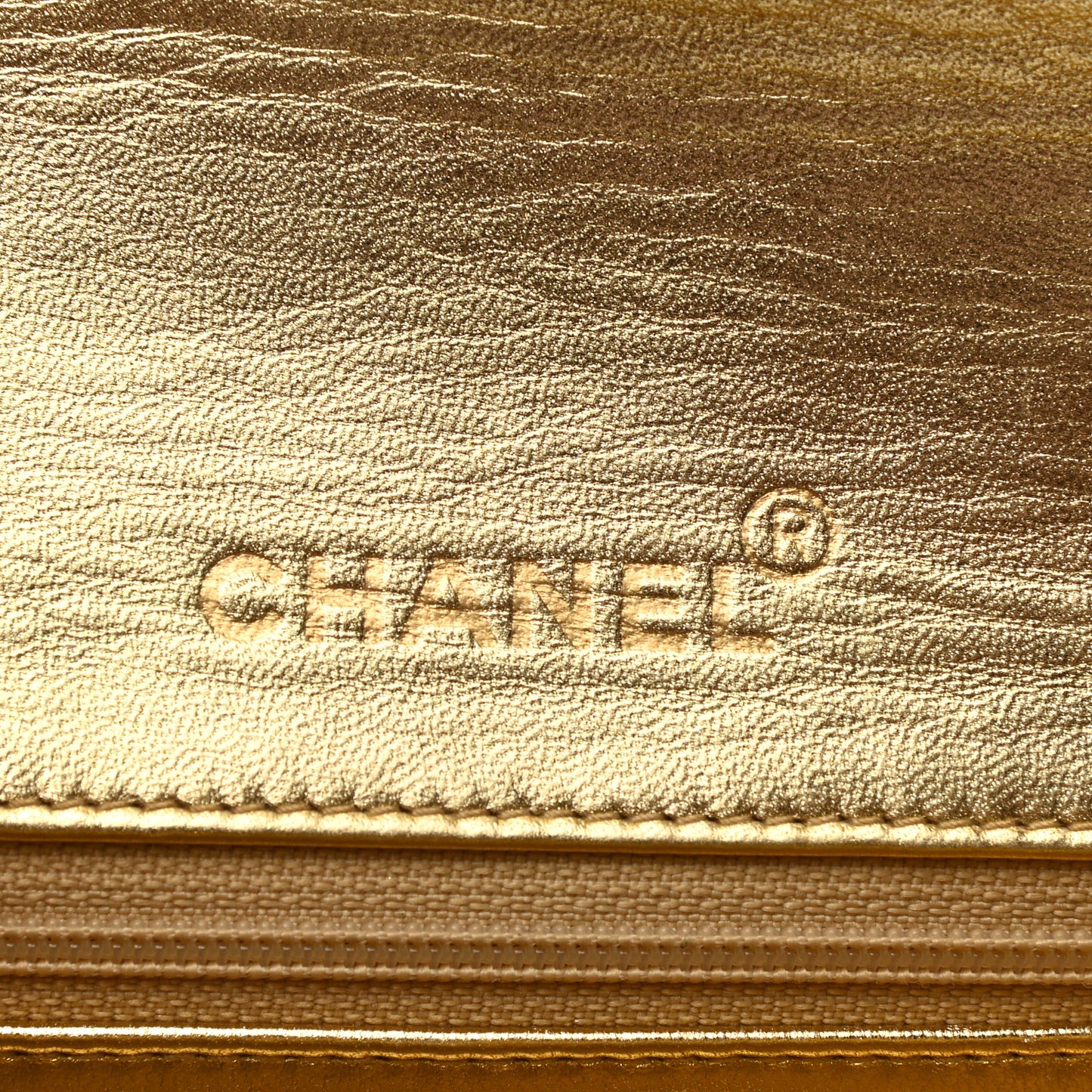 Metallic Lambskin Quilted Mini Square Flap Gold