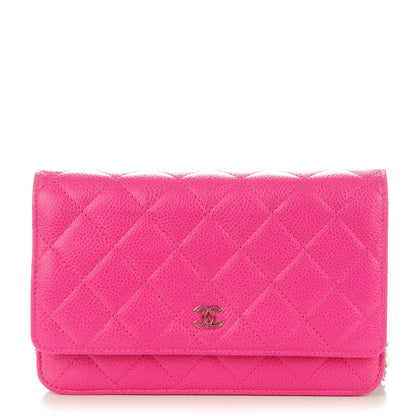 Chanel Caviar Quilted Wallet On Chain WOC Fuchsia 1 of 8
