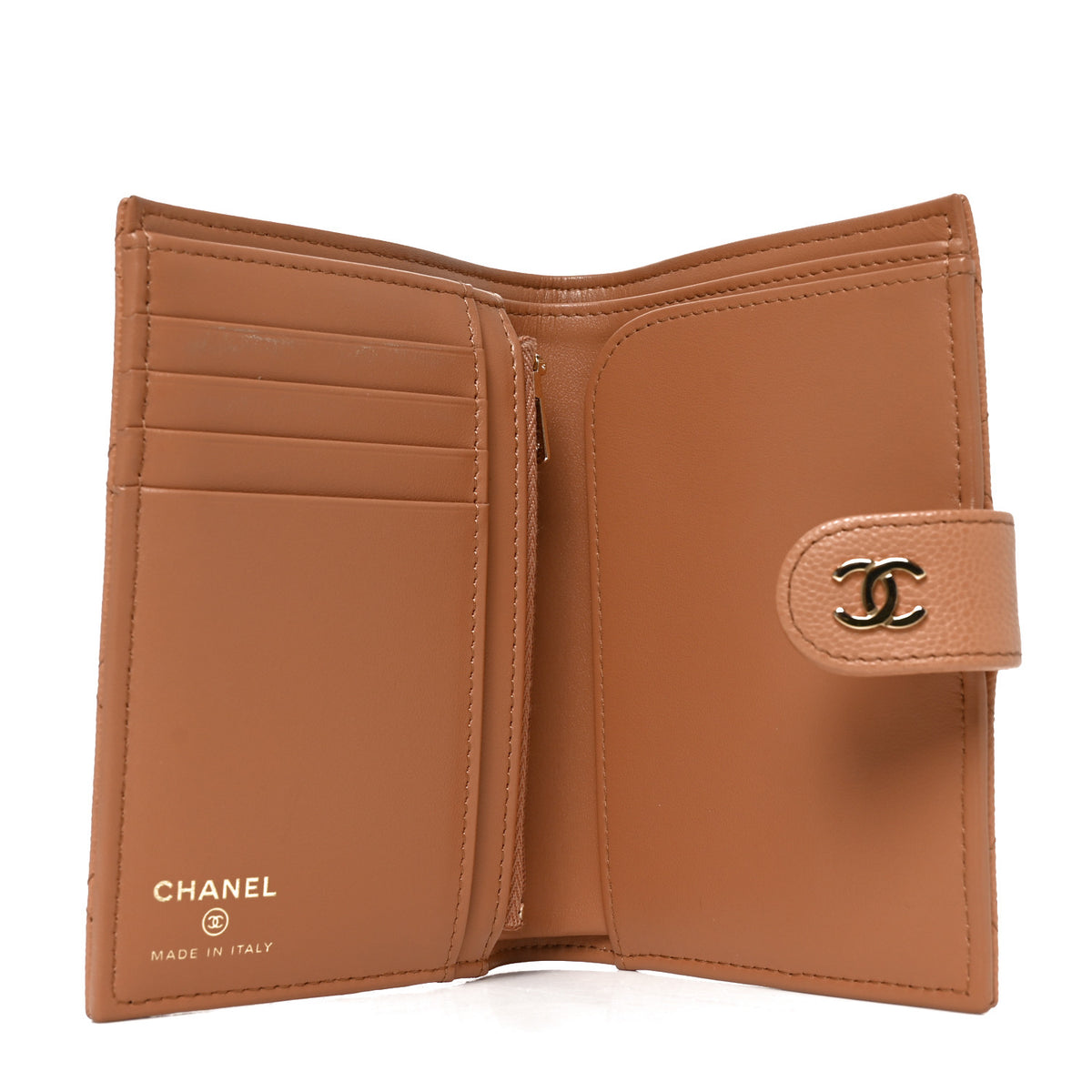 Chanel Caviar Quilted Passport Holder Dark Beige 5 of 7