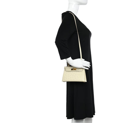 Hermes Ostrich Kelly Sellier Mini 20 Beton 2 of 11