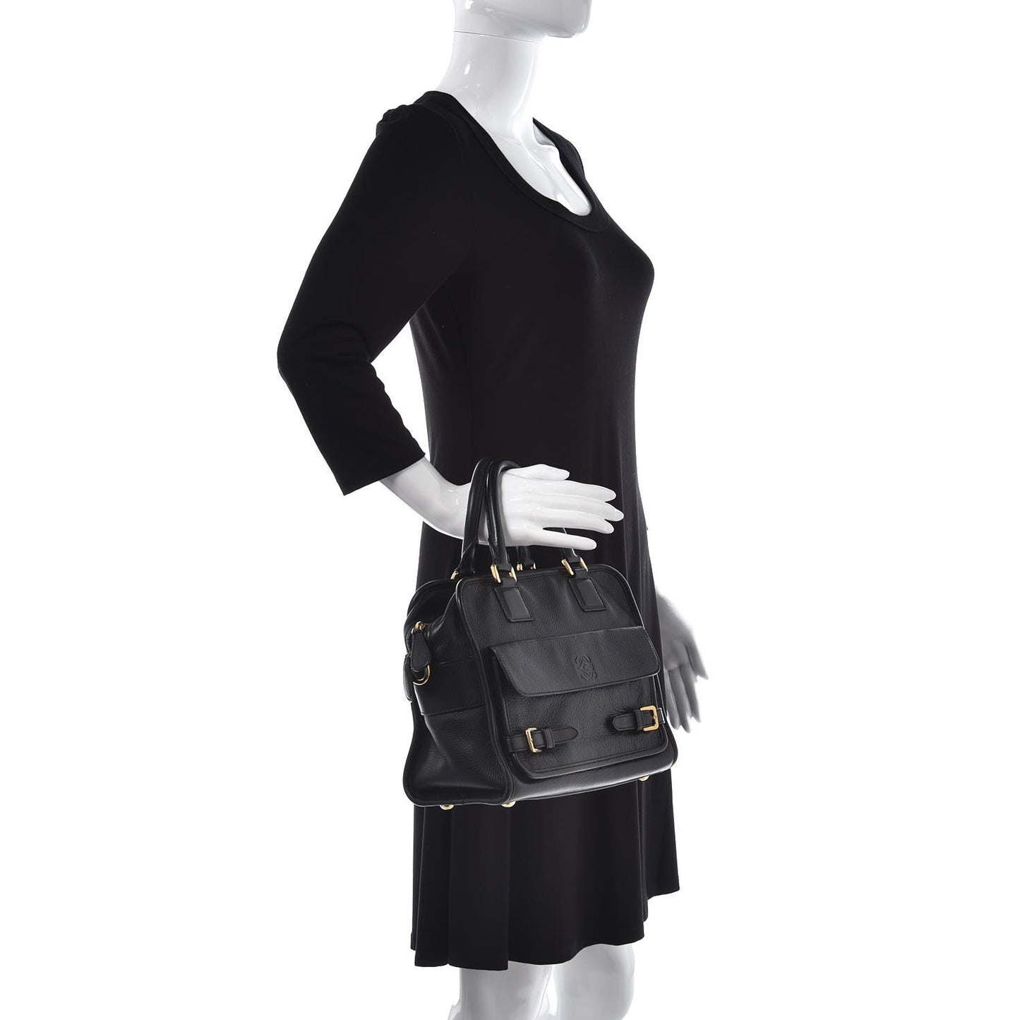Grained Calfskin Cruz Tote Black