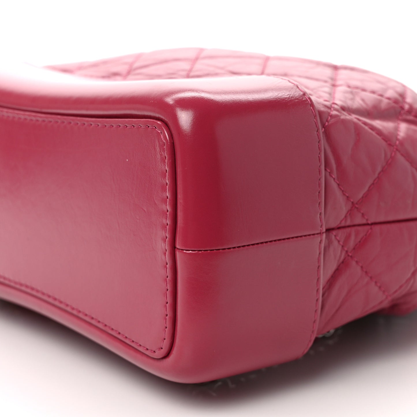 Aged Calfskin Quilted Small Gabrielle Backpack Dark Pink
