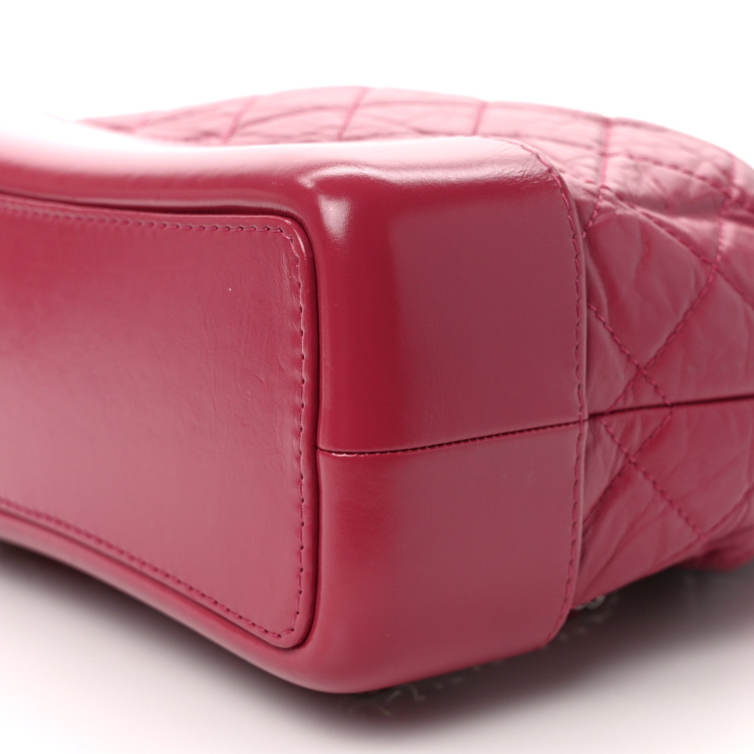 Chanel Aged Calfskin Quilted Small Gabrielle Backpack Dark Pink 9 of 9