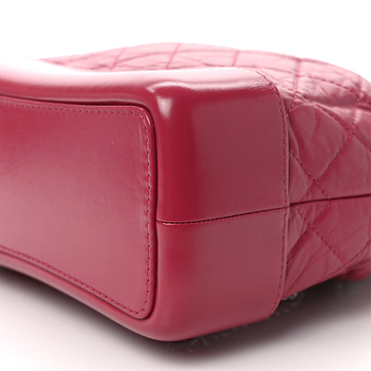 Chanel Aged Calfskin Quilted Small Gabrielle Backpack Dark Pink 9 of 9