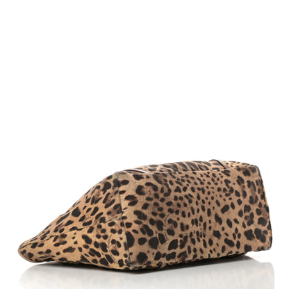 Dolce & Gabbana Canvas Leopard Print Calfskin Animalier Tote Beige 4 of 17