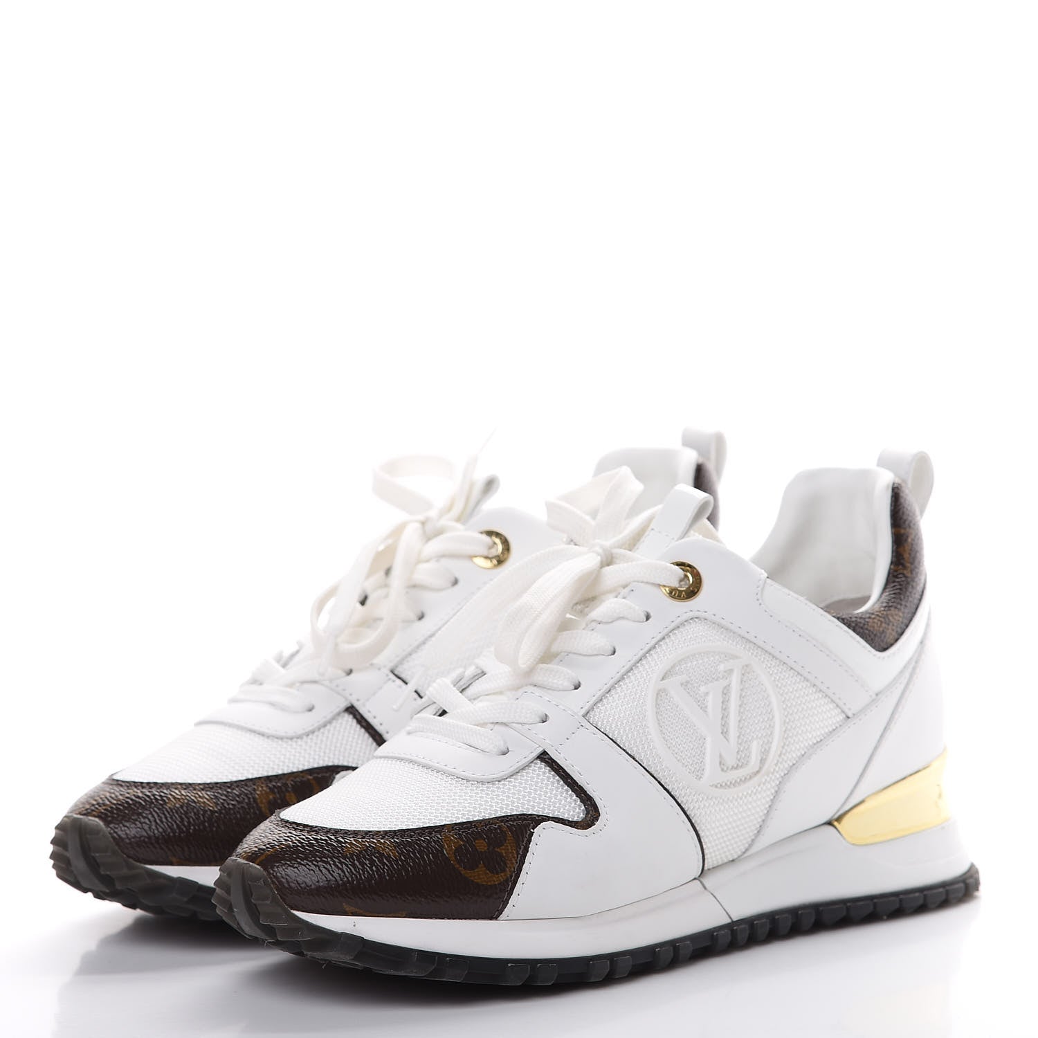 Louis Vuitton Calfskin Monogram Run Away Sneakers 36 White 3 of 8