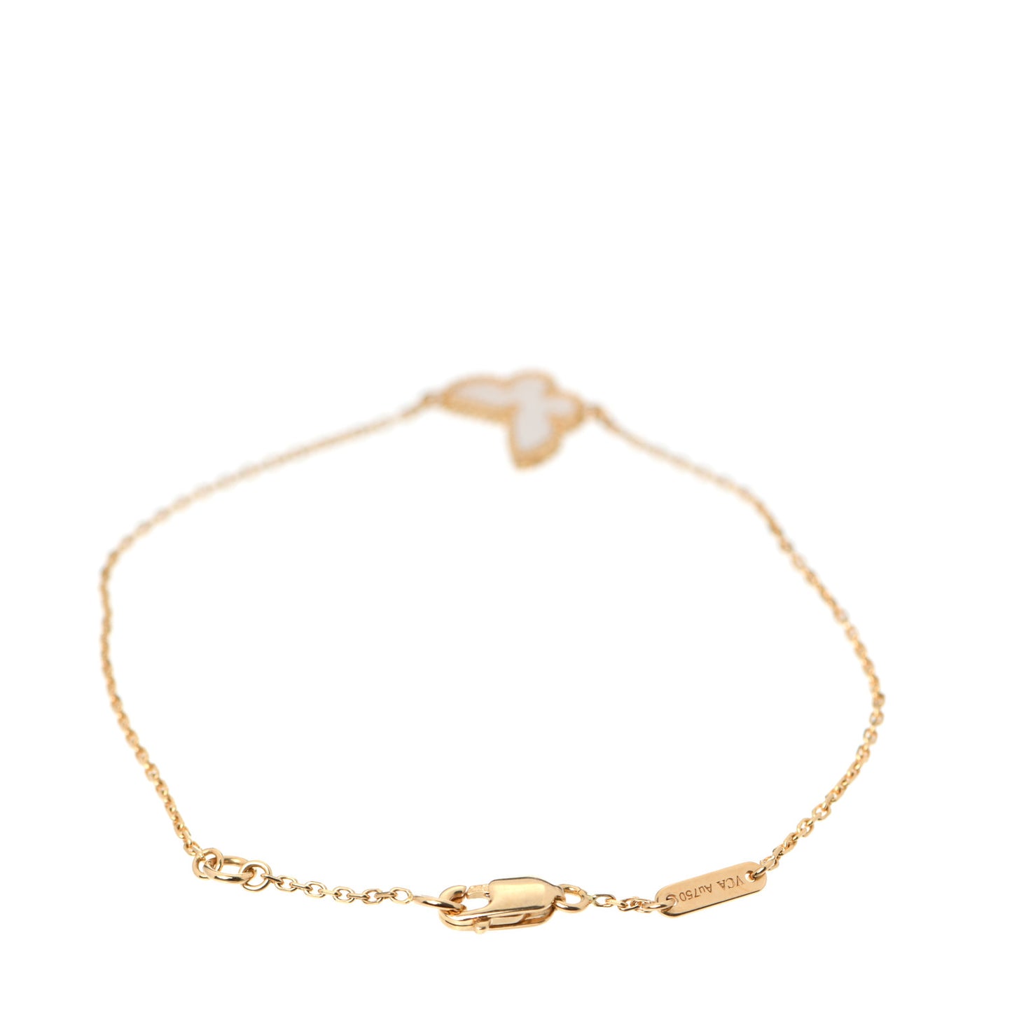 18K Yellow Gold Mother of Pearl Sweet Alhambra Butterfly Bracelet