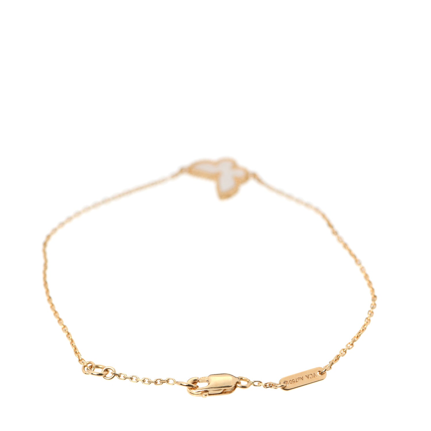 Van Cleef & Arpels 18K Yellow Gold Mother of Pearl Sweet Alhambra Butterfly Bracelet 3 of 6