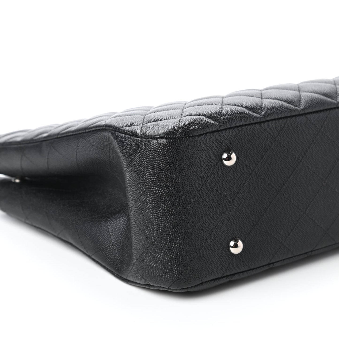 Caviar Quilted Large Shopping Tote Black