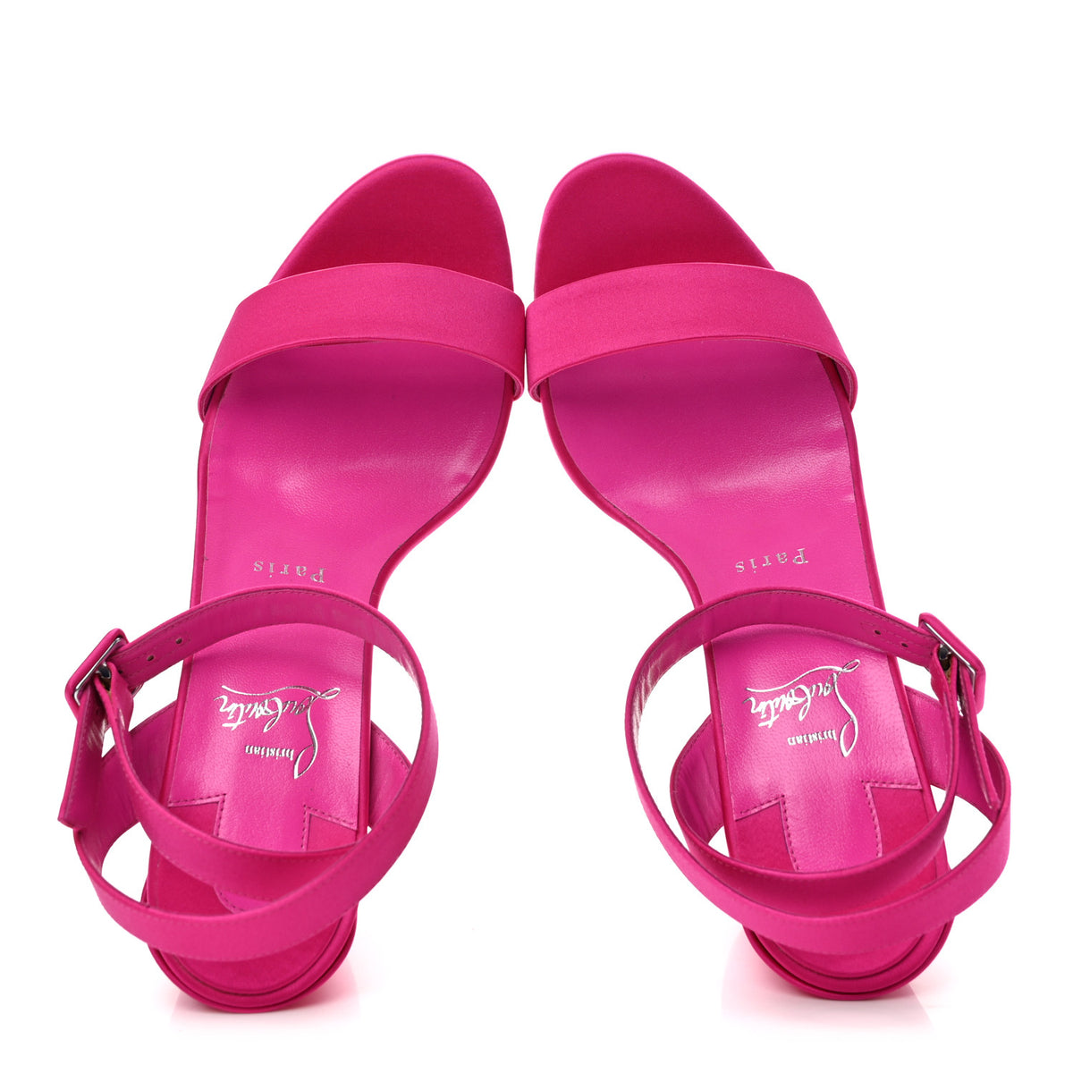 Christian Louboutin Satin Miss Sabina 85 Sandals 39 Holly Pink 2 of 9