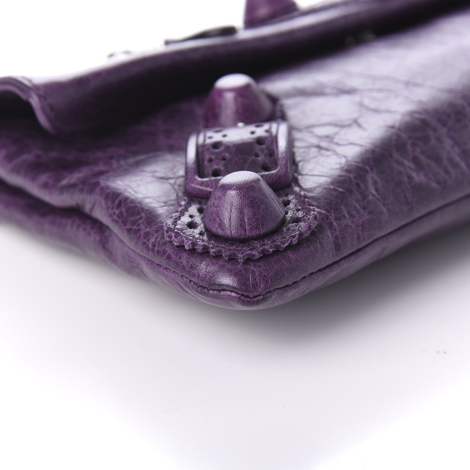 Balenciaga Agneau Giant Brogues Hardware Envelope Clutch Raisin 6 of 10