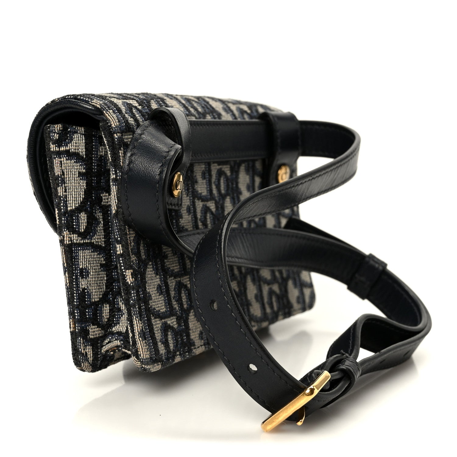 Christian Dior Oblique Saddle Belt Bag Blue 2 of 9