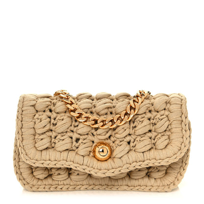 Bottega Veneta Jersey Crochet Shoulder Bag Cane Sugar 1 of 12