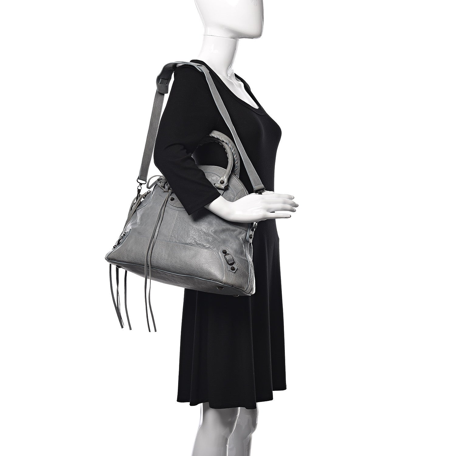 Balenciaga Agneau Classic Hardware Bowling Bag Ardoise 2 of 10
