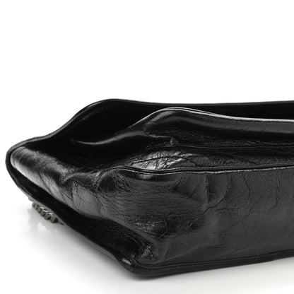 Saint Laurent Crinkled Calfskin Matelasse Monogram Medium Niki Chain Satchel Black 9 of 10