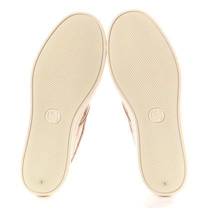 Gucci X MLB GG Monogram NY Yankees Embroidered Mens Slip On Sneakers 8 Beige Ruggine Rust 5 of 9