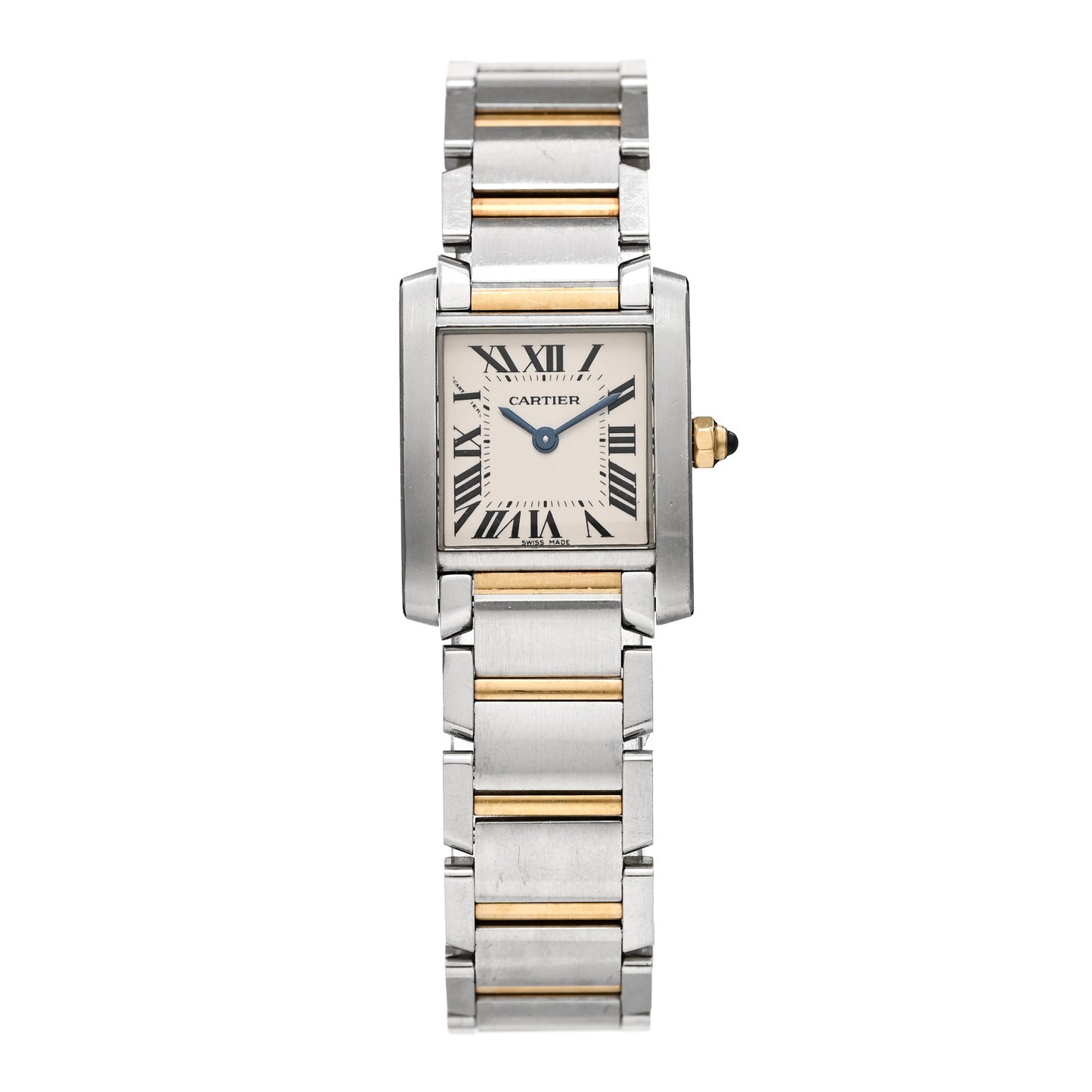 Stainless Steel 18K Yellow Gold 20mm Tank Francaise Quartz Watch