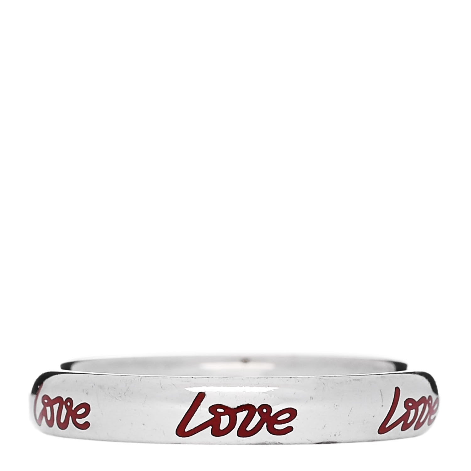 Tiffany Sterling Silver Enamel Paloma Picasso Love Band Ring 50 5.25 Red 3 of 4