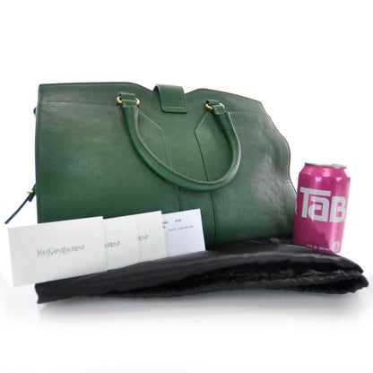 Saint Laurent Leather Medium Cabas Chyc Green 3 of 7