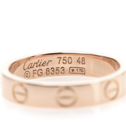 Cartier 18K Pink Gold 3.5mm LOVE Wedding Band Ring 48 4.5 4 of 4