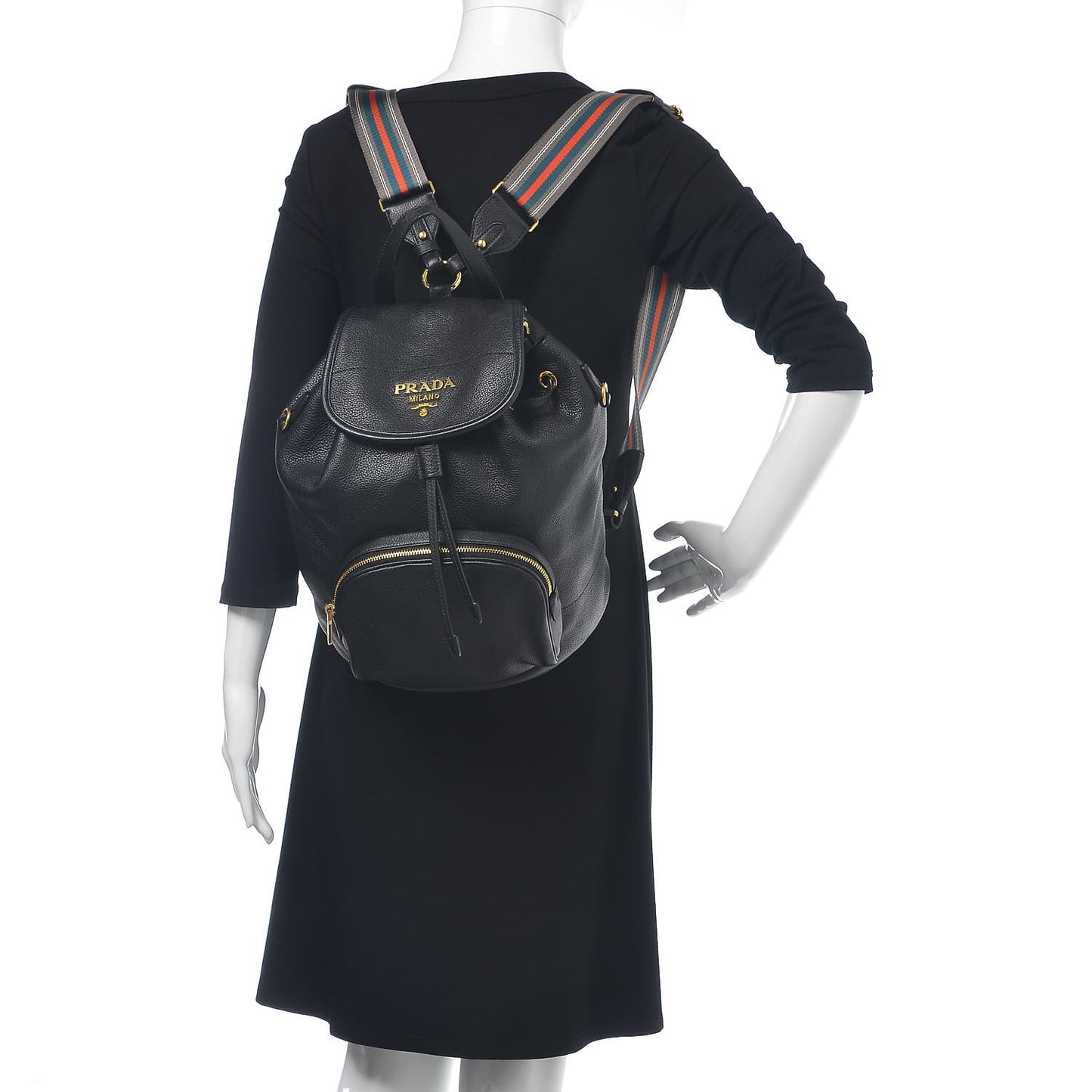 Vitello Daino Cinch Backpack Black