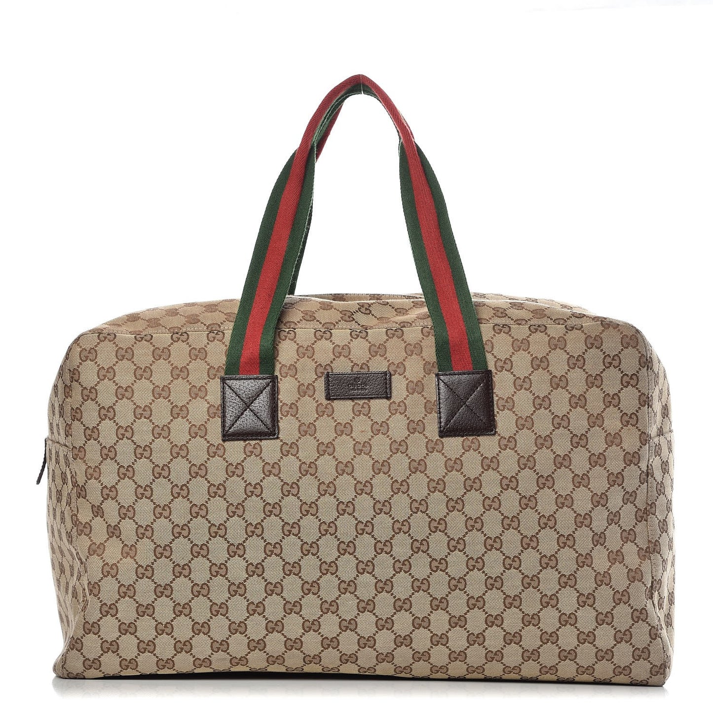 GG Monogram Web Large Collapsible Carry On Duffle Beige Brown