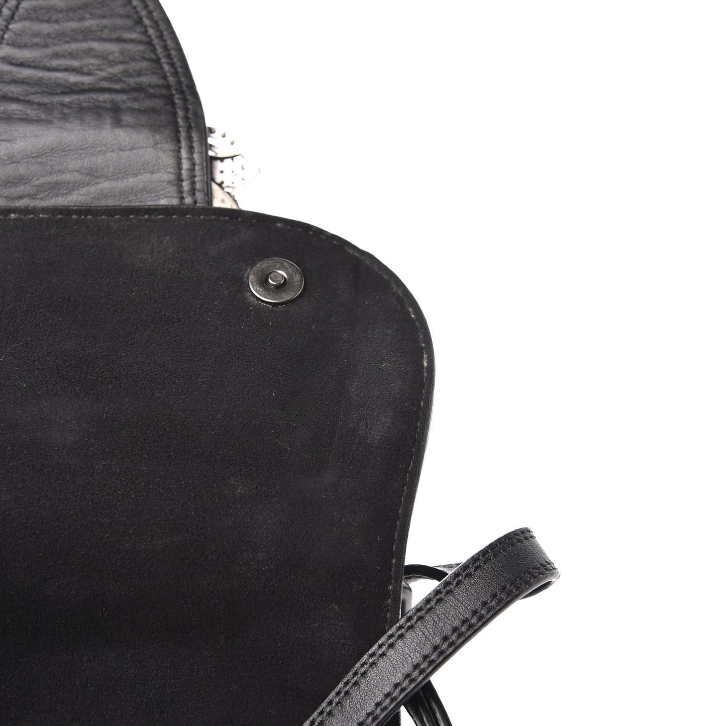 Goatskin Madras Soft Calfskin Crystal Embellished Dahlia Shoulder Bag Black