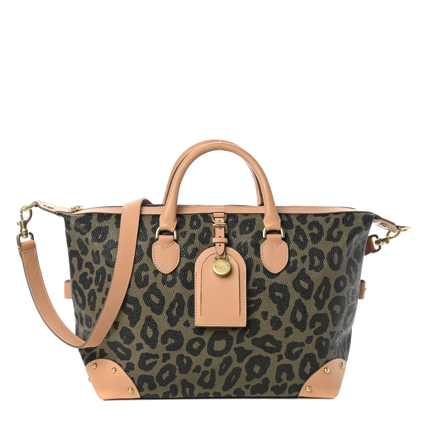 Birds Nest Scotchgrain Leopard Print Clipper Holdall Black