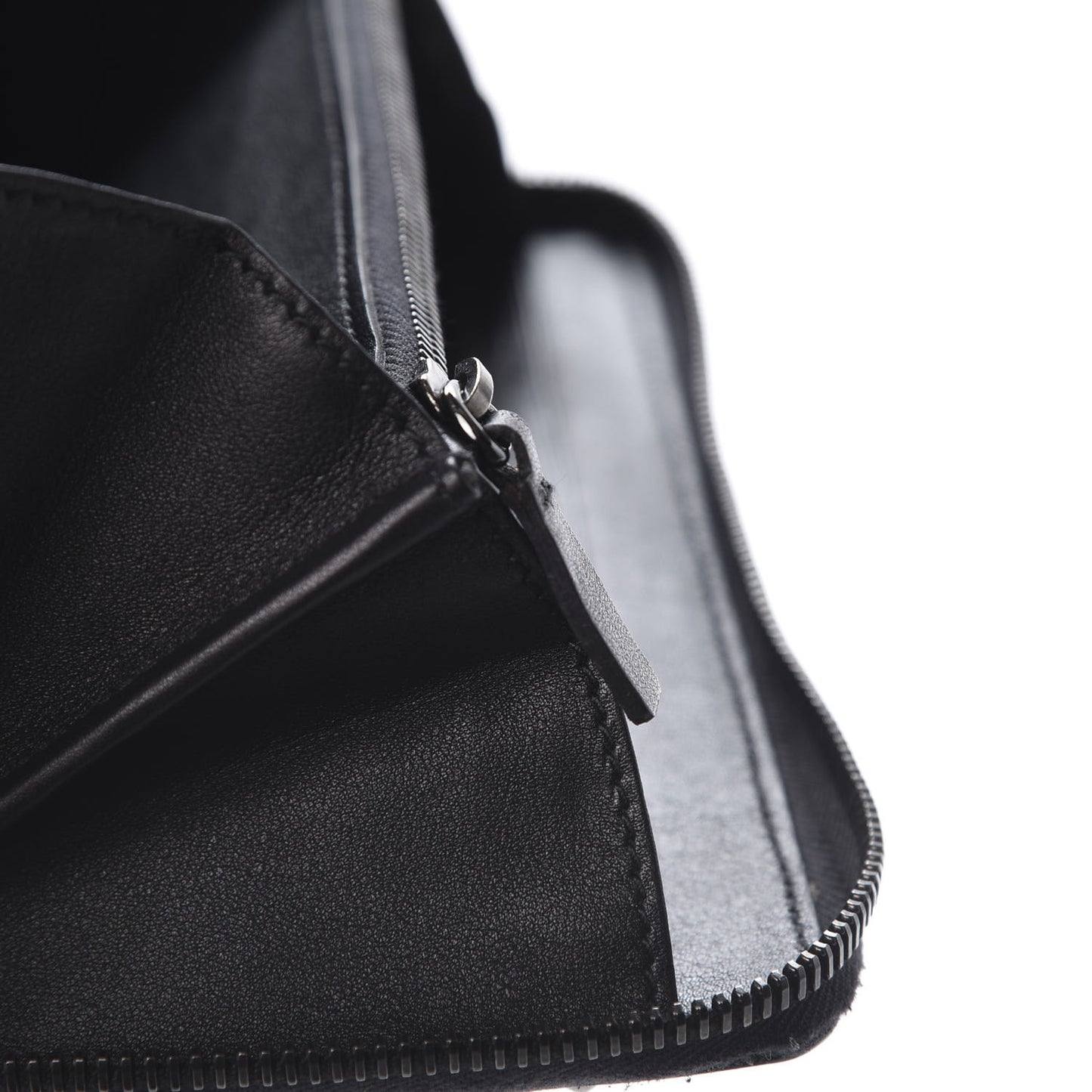 Calfskin Rockstud All Over Zip Around Wallet Black