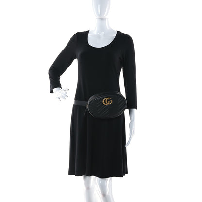 Gucci Calfskin Matelasse GG Marmont Belt Bag 95 38 Black 2 of 10