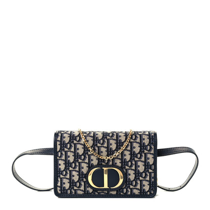 Christian Dior Oblique 30 Montaigne 2-In-1 Pouch Blue 1 of 10