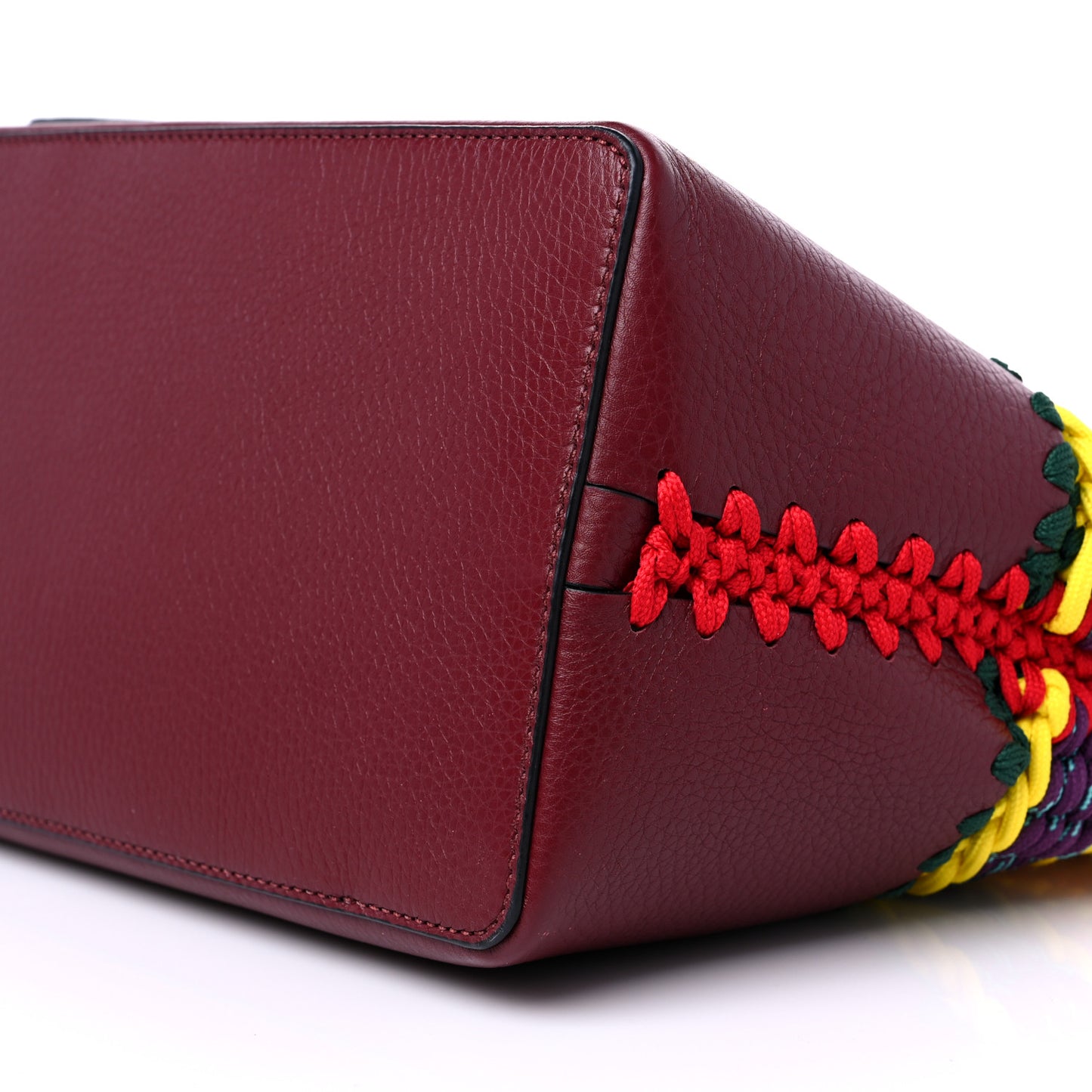 Calfskin Fabric Crochet Tote Multicolor