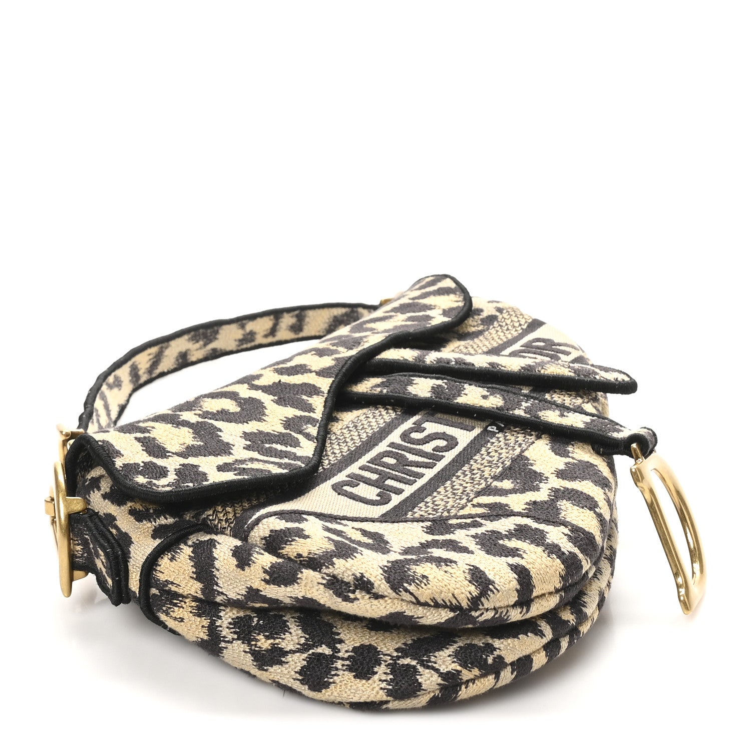 Christian Dior Canvas Mizza Embroidered Saddle Bag Beige Multicolor 4 of 10