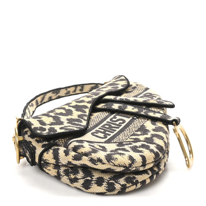 Christian Dior Canvas Mizza Embroidered Saddle Bag Beige Multicolor 4 of 10