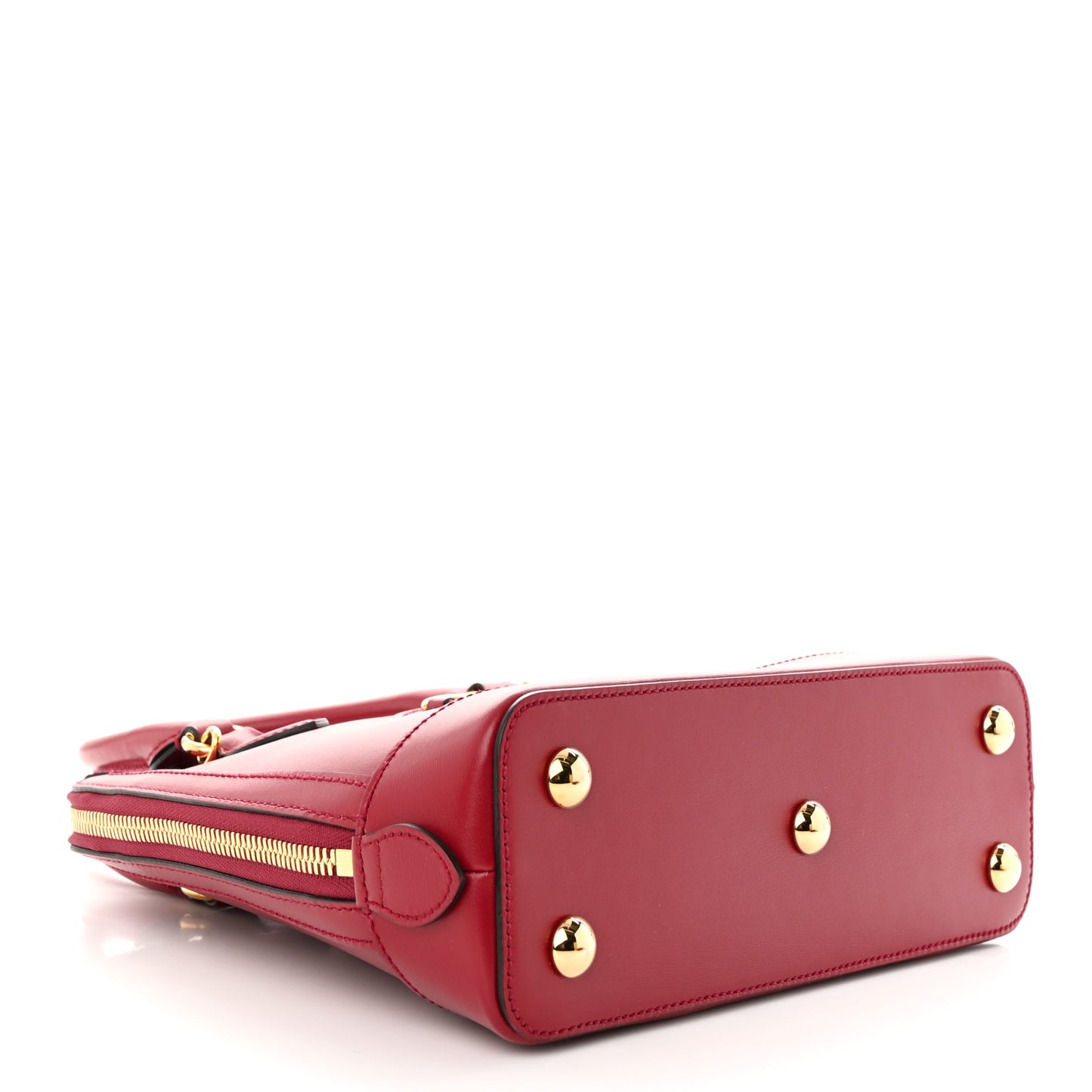 Boarded Plutone Calfskin Small Horsebit 1955 Top Handle Bag Red