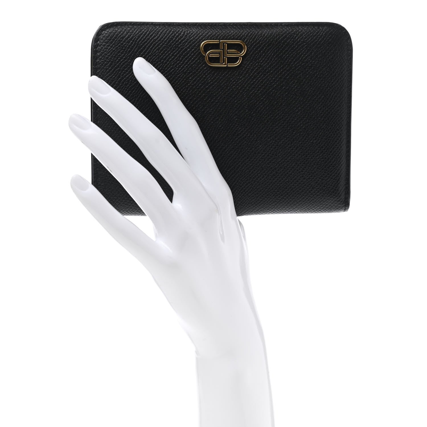 Balenciaga Signature Grained Calfskin Medium BB Wallet Black 2 of 9